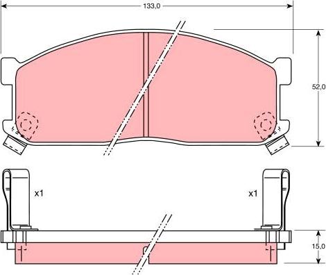 TRW GDB737 - Комплект спирачно феродо, дискови спирачки vvparts.bg