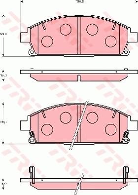 TRW GDB7235AT - Комплект спирачно феродо, дискови спирачки vvparts.bg