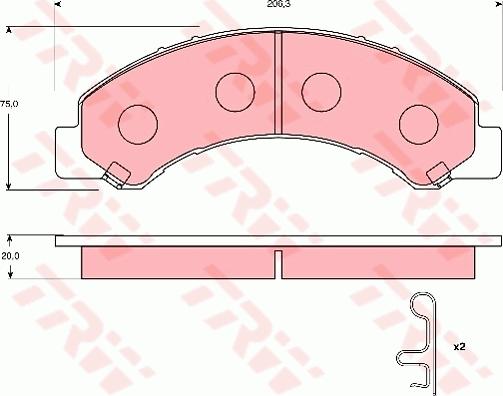 TRW GDB7233 - Комплект спирачно феродо, дискови спирачки vvparts.bg