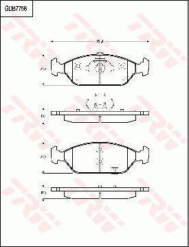 TRW GDB7758 - Комплект спирачно феродо, дискови спирачки vvparts.bg