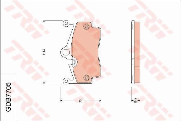 TRW GDB7705 - Комплект спирачно феродо, дискови спирачки vvparts.bg