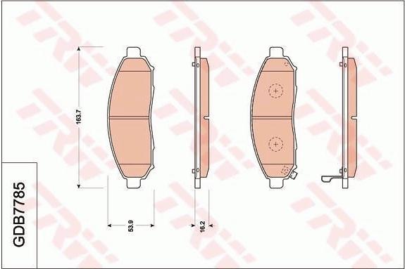 TRW GDB7785AT - Комплект спирачно феродо, дискови спирачки vvparts.bg