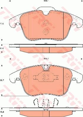 TRW GDB7722 - Комплект спирачно феродо, дискови спирачки vvparts.bg