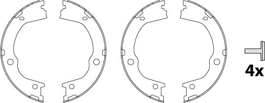 TRW GS8860 - Комплект спирачна челюст, ръчна спирачка vvparts.bg