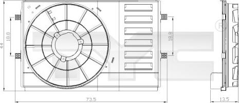 TYC 837-0034-1 - Държач, вентилатор на радиатора vvparts.bg