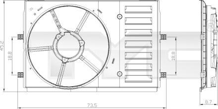 TYC 837-0035-1 - Държач, вентилатор на радиатора vvparts.bg