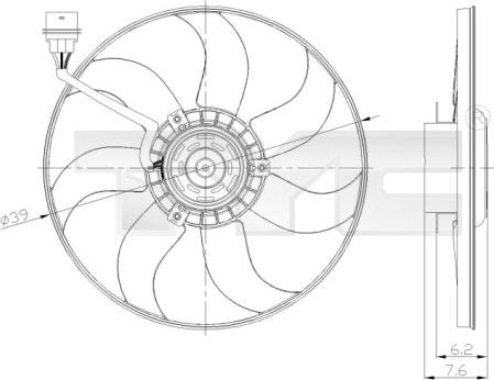 TYC 837-0036 - Вентилатор, охлаждане на двигателя vvparts.bg