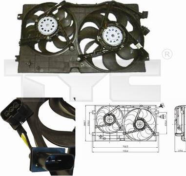 TYC 837-0023 - Вентилатор, охлаждане на двигателя vvparts.bg