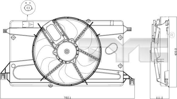 TYC 820-0002 - Вентилатор, охлаждане на двигателя vvparts.bg