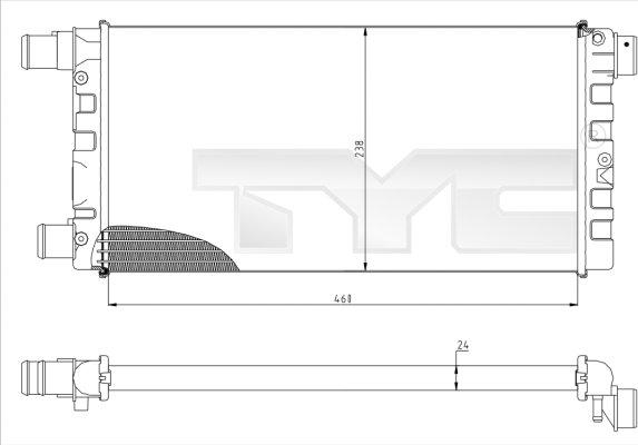 TYC 709-0008 - Радиатор, охлаждане на двигателя vvparts.bg