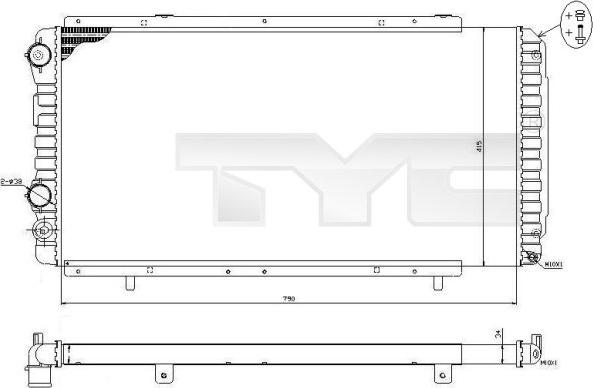 TYC 709-0014-R - Радиатор, охлаждане на двигателя vvparts.bg