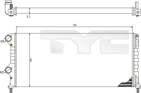 TYC 709-0015-R - Радиатор, охлаждане на двигателя vvparts.bg