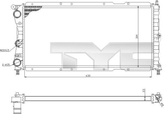 TYC 709-0017-R - Радиатор, охлаждане на двигателя vvparts.bg