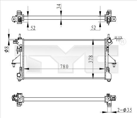 TYC 709-0020-R - Радиатор, охлаждане на двигателя vvparts.bg