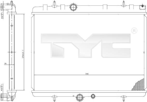 TYC 705-0065 - Радиатор, охлаждане на двигателя vvparts.bg