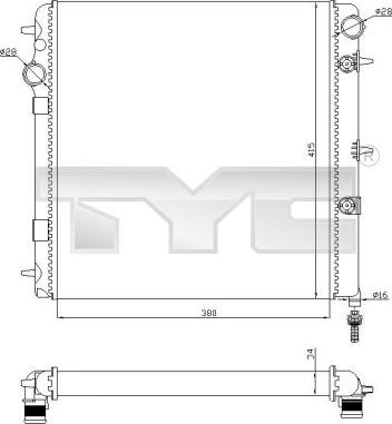 TYC 705-0071-R - Радиатор, охлаждане на двигателя vvparts.bg