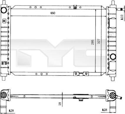 TYC 706-0004 - Радиатор, охлаждане на двигателя vvparts.bg