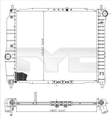 TYC 706-0021 - Радиатор, охлаждане на двигателя vvparts.bg