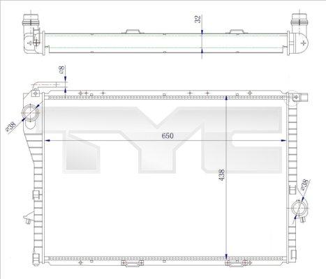 TYC 703-0005-R - Радиатор, охлаждане на двигателя vvparts.bg