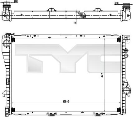 TYC 703-0005 - Радиатор, охлаждане на двигателя vvparts.bg