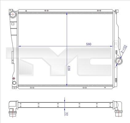 TYC 703-0006-R - Радиатор, охлаждане на двигателя vvparts.bg