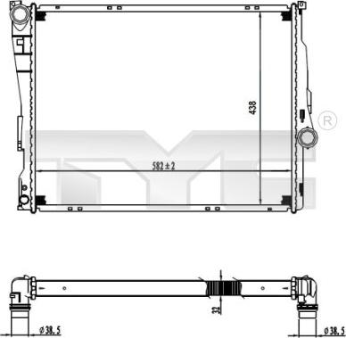 TYC 703-0006 - Радиатор, охлаждане на двигателя vvparts.bg