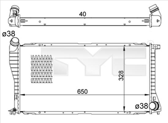 TYC 703-0007 - Радиатор, охлаждане на двигателя vvparts.bg