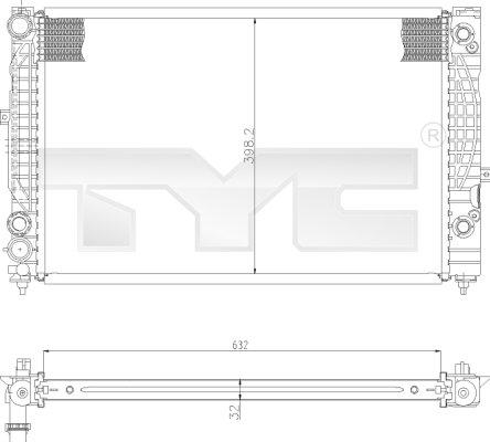 TYC 702-0009 - Радиатор, охлаждане на двигателя vvparts.bg