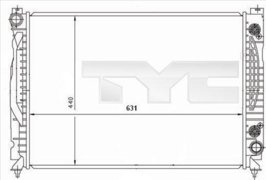 TYC 702-0001 - Радиатор, охлаждане на двигателя vvparts.bg