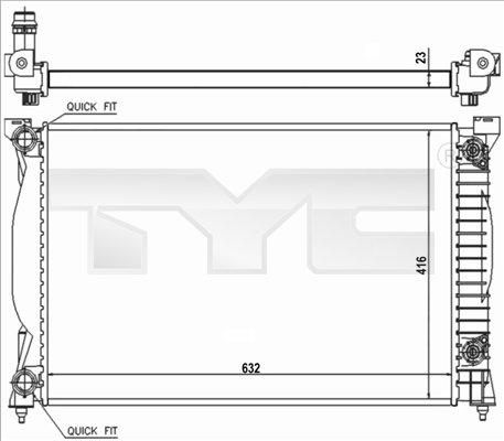 TYC 702-0014-R - Радиатор, охлаждане на двигателя vvparts.bg