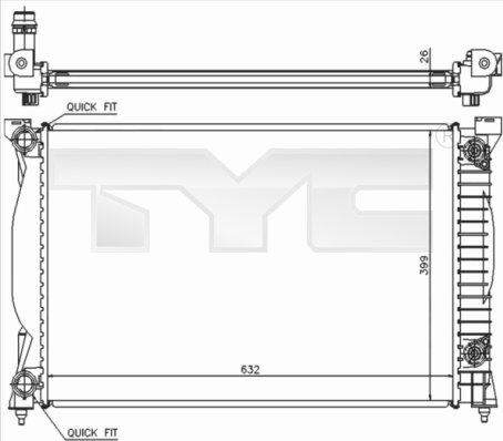 TYC 702-0014 - Радиатор, охлаждане на двигателя vvparts.bg