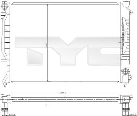 TYC 702-0017 - Радиатор, охлаждане на двигателя vvparts.bg