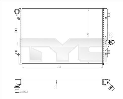 TYC 702-0024-R - Радиатор, охлаждане на двигателя vvparts.bg