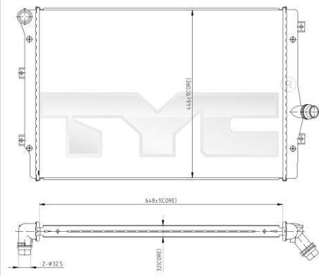 TYC 702-0024 - Радиатор, охлаждане на двигателя vvparts.bg