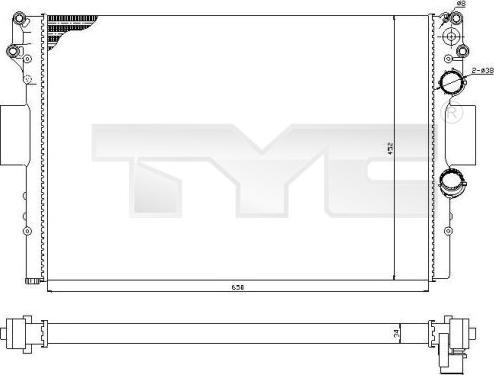 TYC 715-0001-R - Радиатор, охлаждане на двигателя vvparts.bg