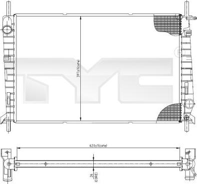 TYC 710-0045 - Радиатор, охлаждане на двигателя vvparts.bg