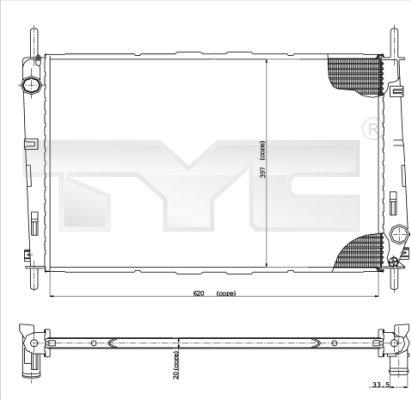 TYC 710-0046 - Радиатор, охлаждане на двигателя vvparts.bg