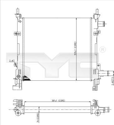 TYC 710-0042-R - Радиатор, охлаждане на двигателя vvparts.bg