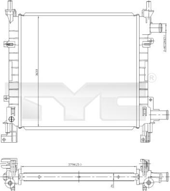 TYC 710-0042 - Радиатор, охлаждане на двигателя vvparts.bg