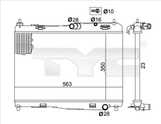 TYC 710-0059-R - Радиатор, охлаждане на двигателя vvparts.bg