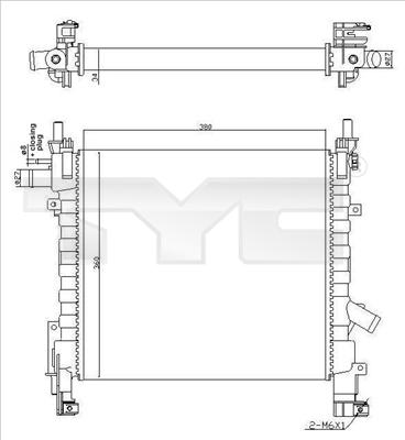 TYC 710-0055-R - Радиатор, охлаждане на двигателя vvparts.bg