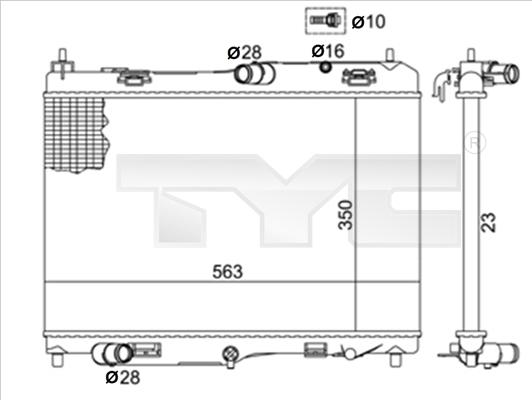 TYC 710-0058-R - Радиатор, охлаждане на двигателя vvparts.bg