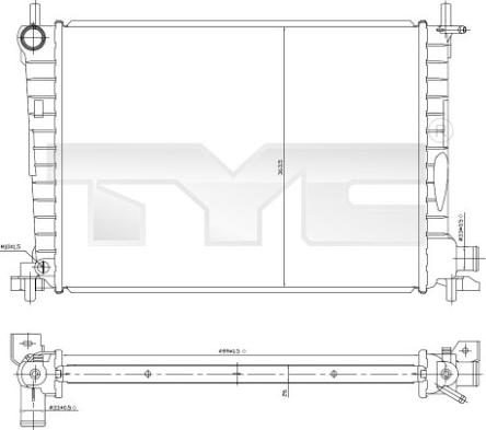 TYC 710-0027 - Радиатор, охлаждане на двигателя vvparts.bg