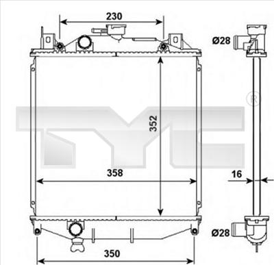 TYC 735-0032 - Радиатор, охлаждане на двигателя vvparts.bg