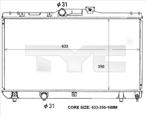 TYC 736-0047 - Радиатор, охлаждане на двигателя vvparts.bg