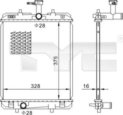 TYC 736-0032 - Радиатор, охлаждане на двигателя vvparts.bg