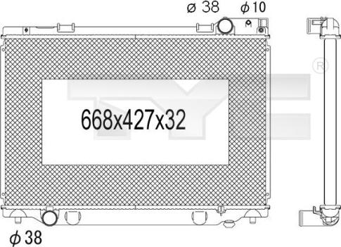 TYC 736-1031 - Радиатор, охлаждане на двигателя vvparts.bg