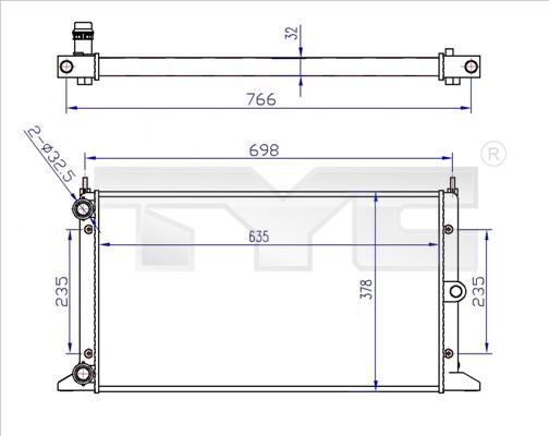 TYC 737-0043-R - Радиатор, охлаждане на двигателя vvparts.bg