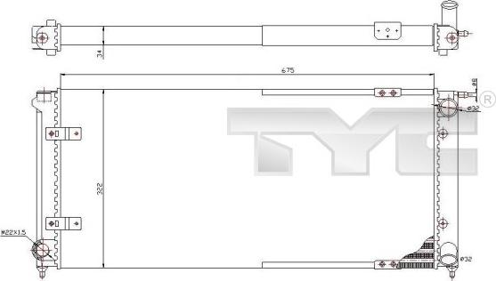 TYC 737-0059 - Радиатор, охлаждане на двигателя vvparts.bg