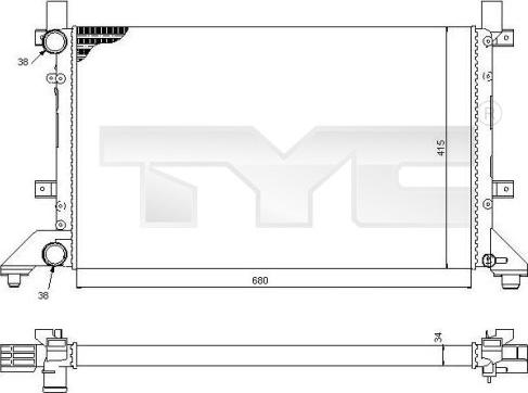 TYC 737-0056 - Радиатор, охлаждане на двигателя vvparts.bg